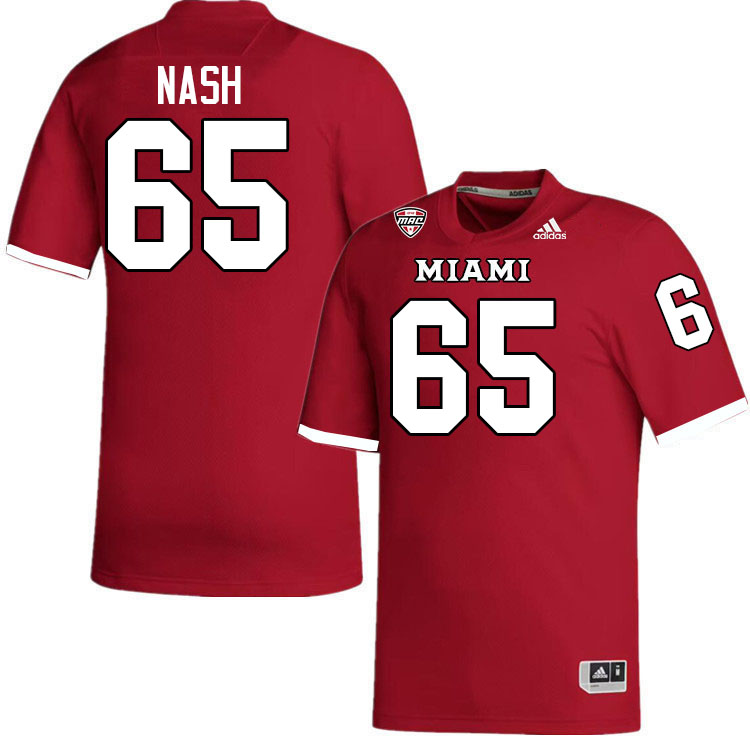 Miami University Redhawks #65 Ben Nash College Football Jerseys Stitched-Red